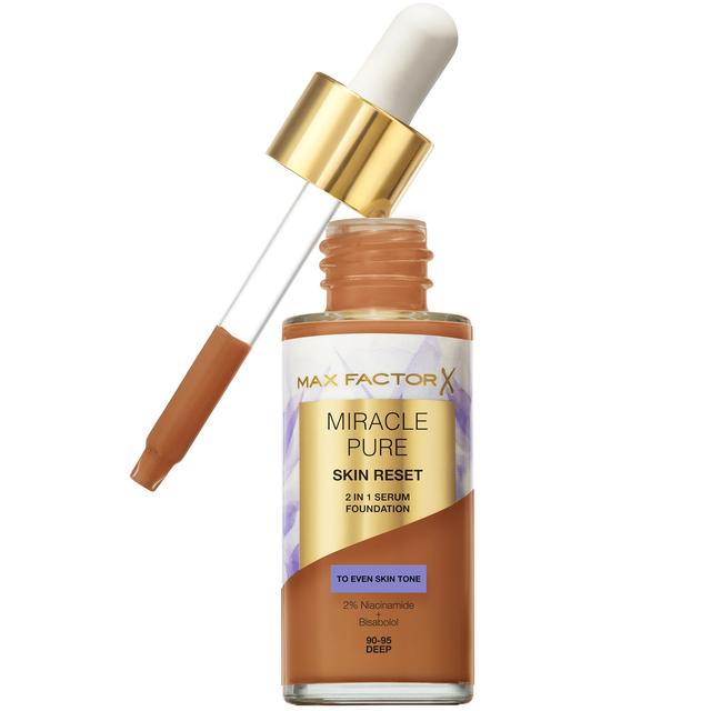 Max Factor Miracle Pure Skin Revival Serum Foundation 30ml (Various Shades) - 90-95 Deep on Productcaster.