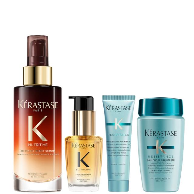 Kérastase Night and Day Nourish & Shine Bundle – Nutritive 8h Magic Night Serum 90ml, 30ml Elixir Hair Oil and Resistance Minis on Productcaster.