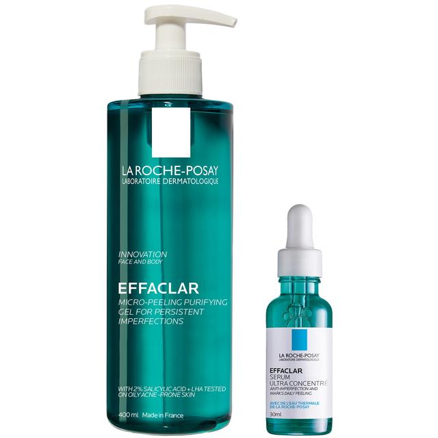 La Roche-Posay Breakout-Fighting Duo- High Strength: Effaclar Micro-Peeling Cleanser and Anti-Blemish Triple-Acid Serum on Productcaster.