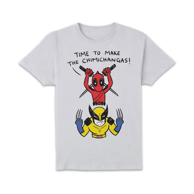 Deadpool & Wolverine Time To Make The Chimichangas Scribble Unisex T-Shirt - White - XL on Productcaster.