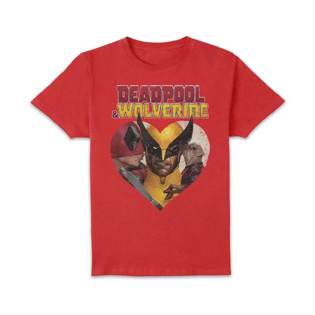 Deadpool & Wolverine Kisses Unisex T-Shirt - Red - XXL on Productcaster.