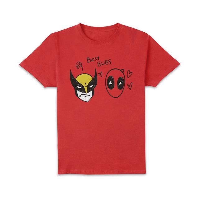 Deadpool & Wolverine Best Bubs Scribble Unisex T-Shirt - Red - XS on Productcaster.