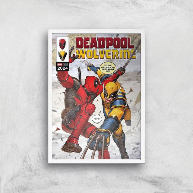 Deadpool Best Bubs Giclee Art Print - A4 - White Frame on Productcaster.