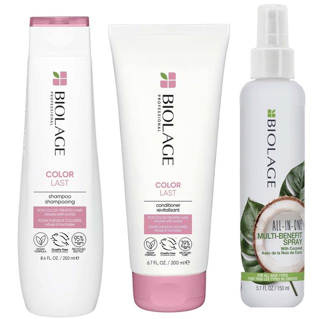 Biolage Color Last Shampoo and Conditioner and All-in-One Coconut Infusion Multi-Benefit Leave-in Hair Treatment Bundle on Productcaster.