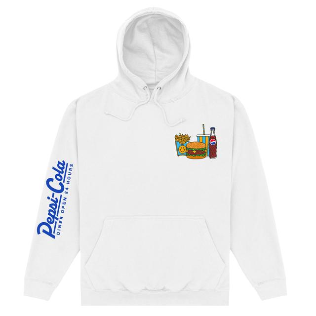 Pepsi Co. Diner Open 24 Hours Hoodie - White - M on Productcaster.