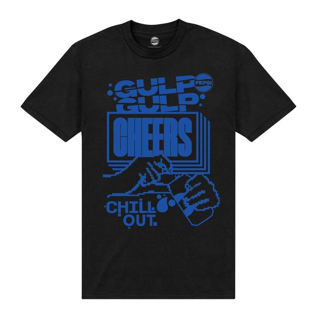 Pepsi Co. Cheers! Men's T-Shirt - Black - 5XL on Productcaster.