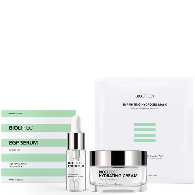 BIOEFFECT Icons Set including EGF Serum, Hydrating Cream 50ml and Imprinting Hydrogel Mask 25g on Productcaster.