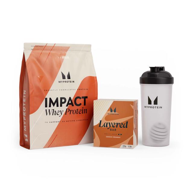 Bundel met Impact Whey Protein + Layered eiwitreep - Cookie Crumble - Zoute Karamel on Productcaster.