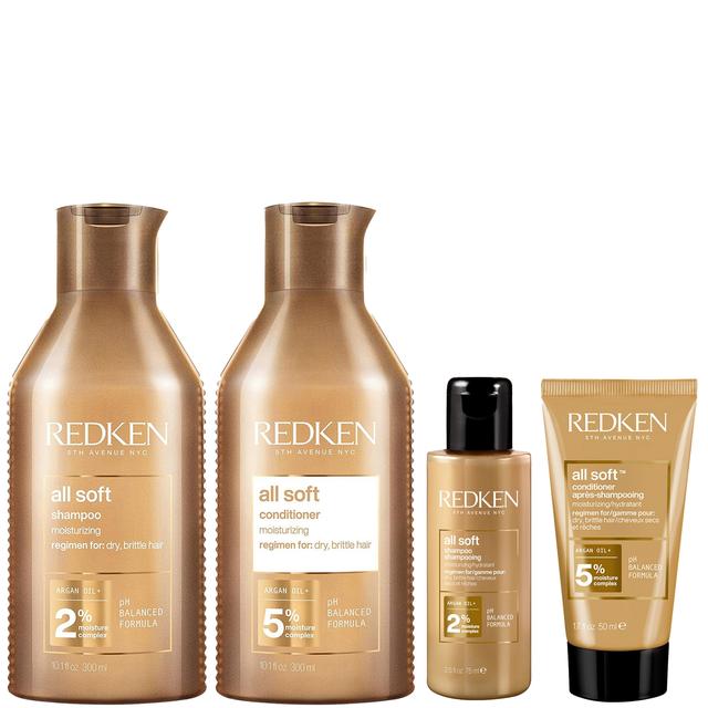 Redken All Soft Shampoo and Conditioner 300ml with Mini Shampoo 75ml and Conditioner 50ml Dry Hair Bundle (Worth £55.02) on Productcaster.