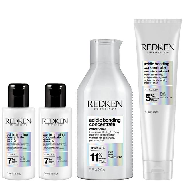 Redken Acidic Bonding Concentrate 2x Mini Shampoo 75ml, Conditioner 300ml and Leave-In Treatment 150ml Bundle (Worth £64.25) on Productcaster.