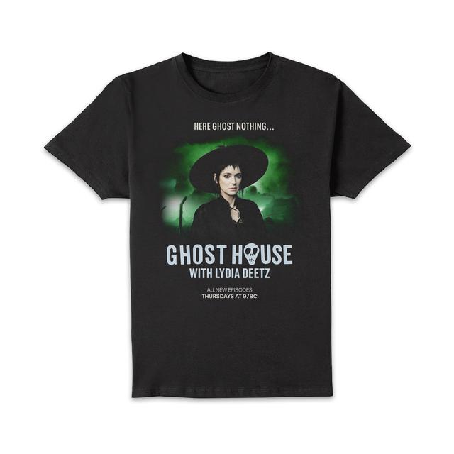 Beetlejuice Ghost House With Lydia Deetz Unisex T-Shirt - Black - 4XL on Productcaster.