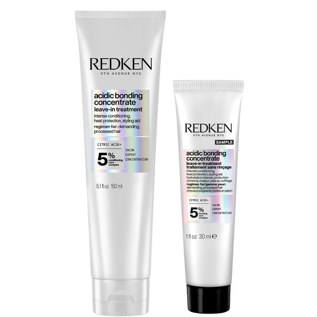 Redken Acidic Bonding Concentrate Leave-In Treatment 150ml with Travel Size Leave-In Treatment 30ml, Bond Repair Bundle on Productcaster.