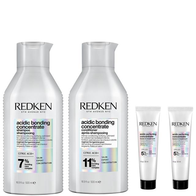 Redken Acidic Bonding Concentrate Shampoo and Conditioner 500ml with Leave-In Treatment 2 x 30ml, Bond Repair for Damaged Hair on Productcaster.