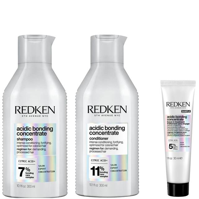 Redken Acidic Bonding Concentrate Shampoo and Conditioner 300ml with Leave-In Treatment Travel Size 30ml, Bond Repair Bundle on Productcaster.