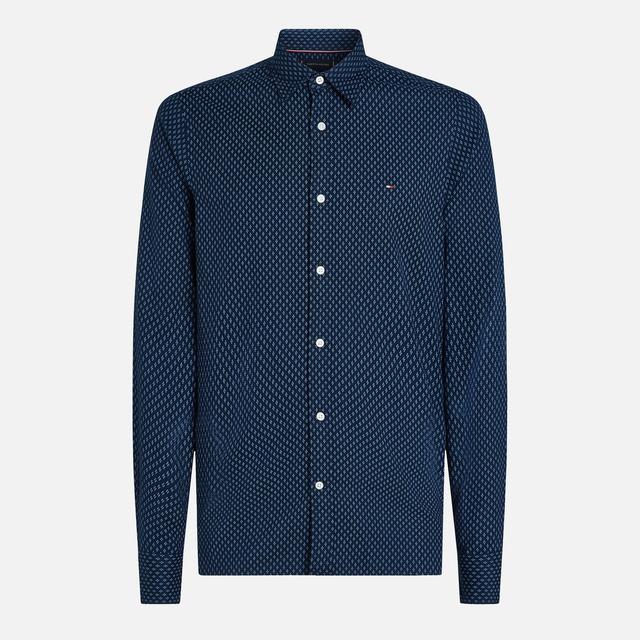 Tommy Hilfiger Brushed Micro-Print Cotton-Blend Shirt - L on Productcaster.