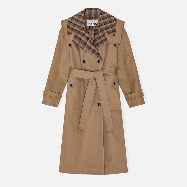 Ganni Bonded Cotton Oversized Trench Coat - S/M on Productcaster.