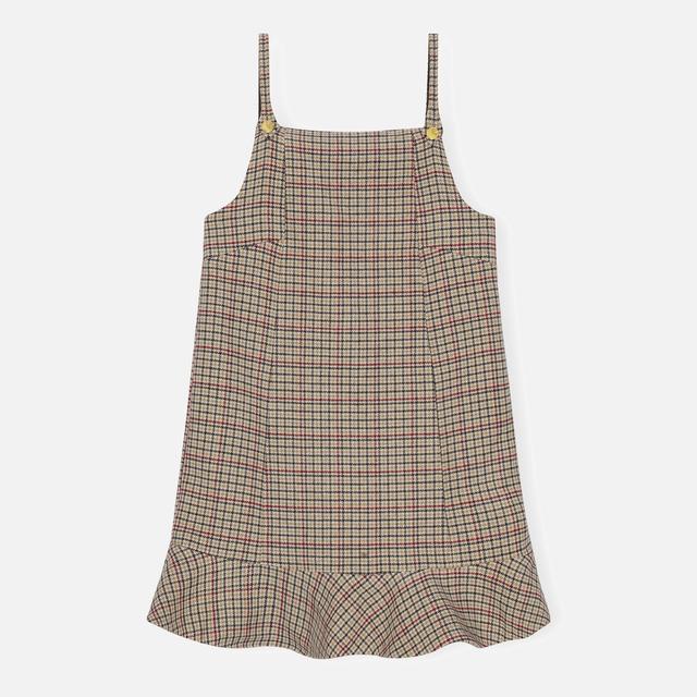 Ganni Checked Wool-Blend Mini Dress - 42 on Productcaster.