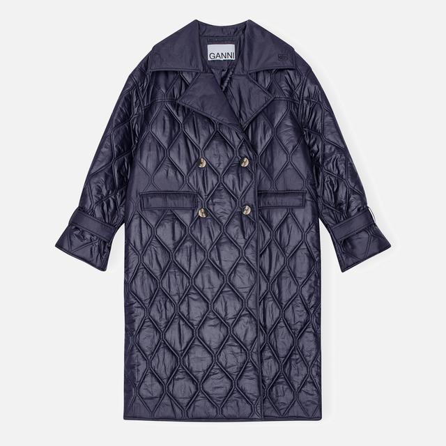 Ganni Shiny Quilted Shell Coat - S/M on Productcaster.