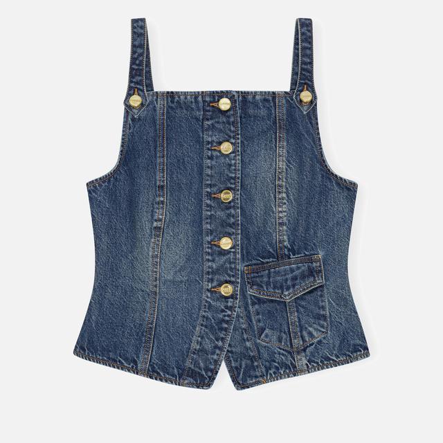 Ganni Washed Denim Top - 42 on Productcaster.