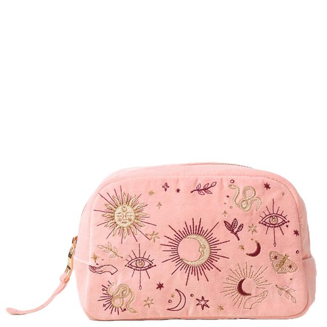 Elizabeth Scarlett Boho Mysticism Pale Pink Velvet Makeup Bag on Productcaster.