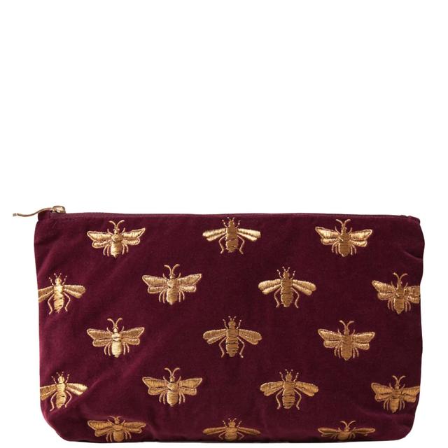 Elizabeth Scarlett Honey Bee Plum Velvet Everyday Pouch on Productcaster.