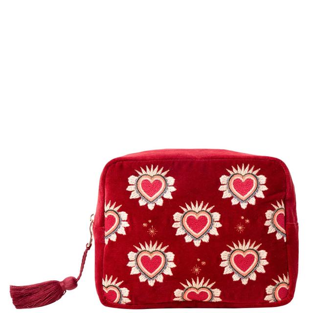 Elizabeth Scarlett Sacred Hearts Rouge Velvet Wash Bag on Productcaster.