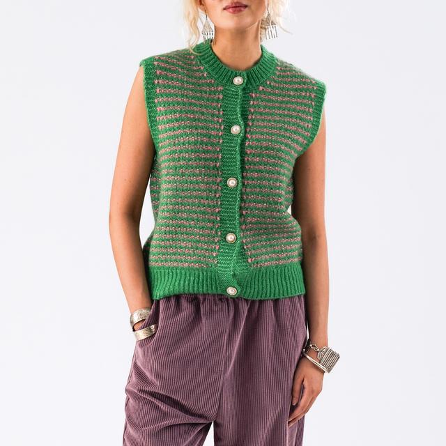 Lollys Laundry Nynne Intarsia-Knit Vest - S on Productcaster.