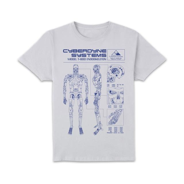 The Terminator T-800 Schematic Unisex T-Shirt - White - L on Productcaster.