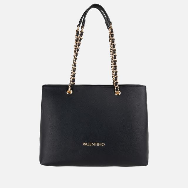 Valentino Arcadia Faux Leather Shopping Bag Black on Productcaster.