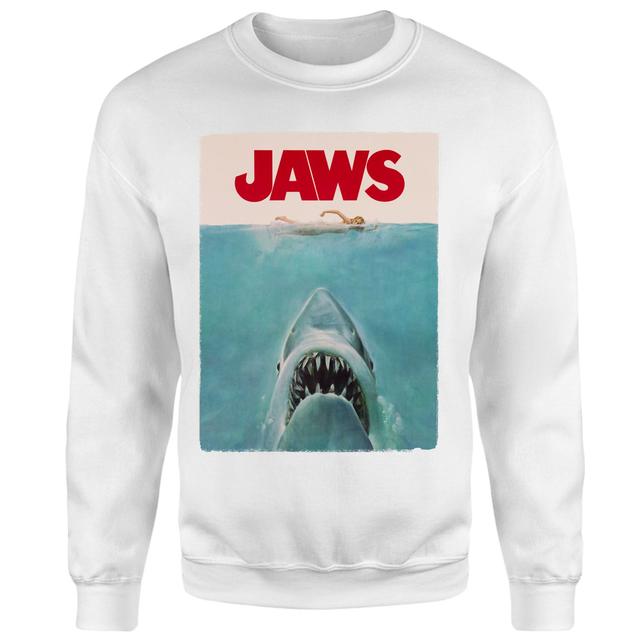 Jaws Classic Poster Sweatshirt - White - XS on Productcaster.