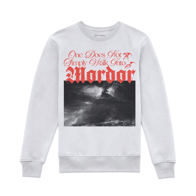 Lord Of The Rings Walk Into Mordor Sweatshirt - White - XS on Productcaster.