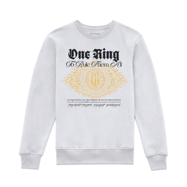 Lord Of The Rings One Ring Sweatshirt - White - 3XL on Productcaster.