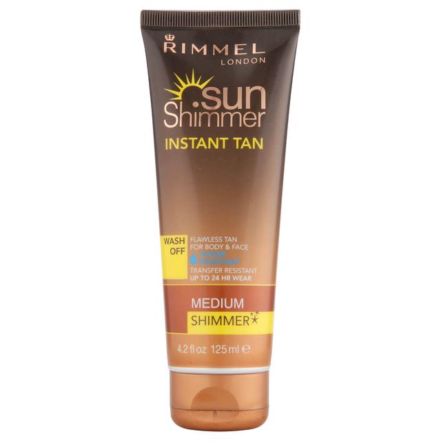 Rimmel Sunshimmer Water Resistant Wash Off Instant Tan - Shimmer (125 ml) - Medium Shimmer on Productcaster.