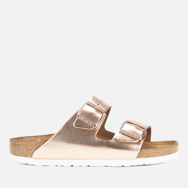 Birkenstock Women's Arizona Slim Fit Leather Double Strap Sandals - Metallic Copper - EU 37/UK 4.5 on Productcaster.