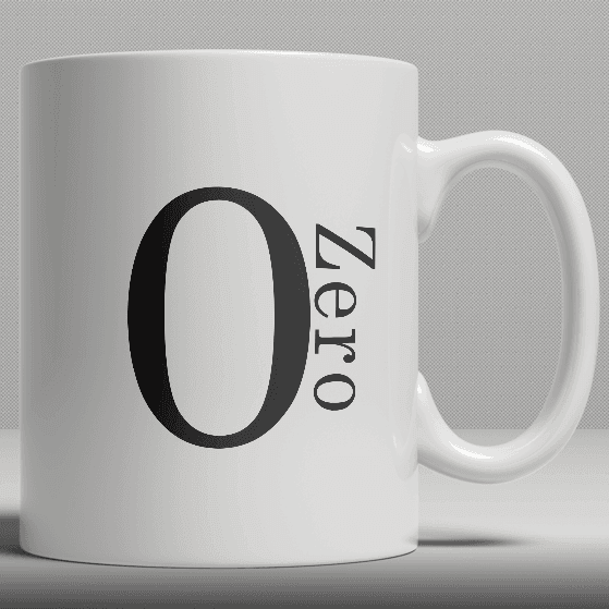 Alphabet Keramik Designer Tasse - Nummer 0 on Productcaster.