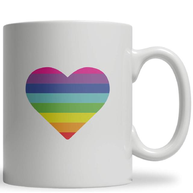 Rainbow Heart Ceramic Mug Weiß on Productcaster.