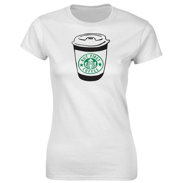 Fitness Frauen But First Coffee T-Shirt - Weiß - M - Weiß on Productcaster.