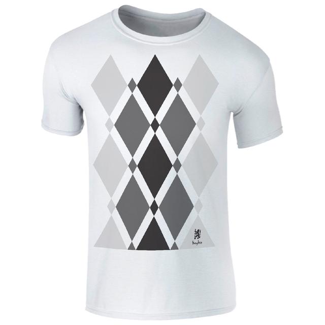 Men's Begbie Grey Pattern T-Shirt - White - XL - White on Productcaster.