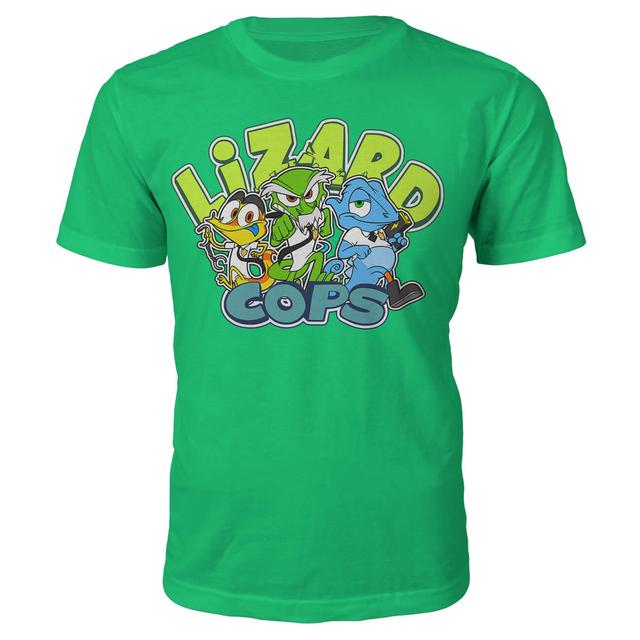 Lizard Cops T-Shirt - Kids XL (12/13 years) - Grün on Productcaster.