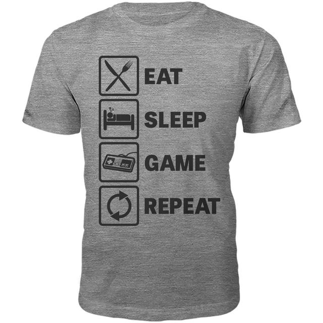 Männer Eat Sleep Game Repeat T-Shirt - Grau - M - Grau on Productcaster.