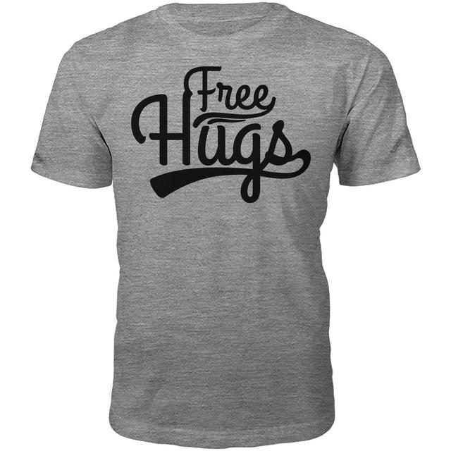 Free Hugs Slogan T-Shirt - Grey - XL - Grey on Productcaster.