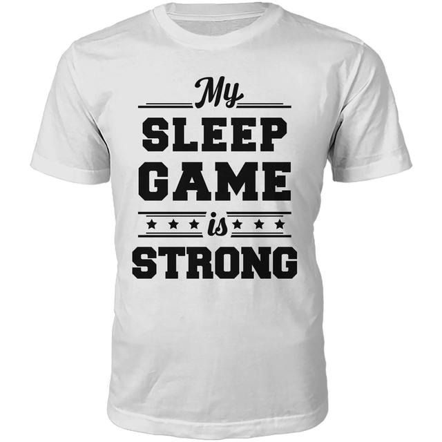 Sleep Game Slogan T-Shirt - White - XL - White on Productcaster.