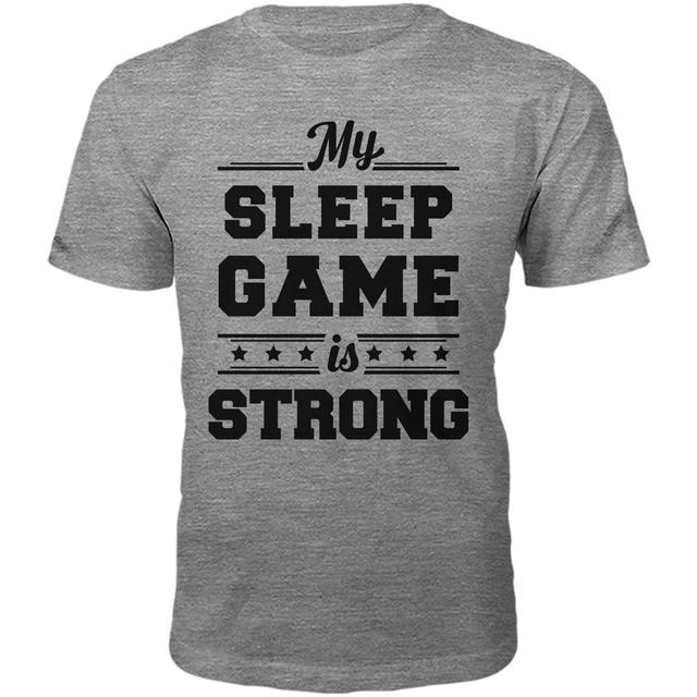 Sleep Game Slogan T-Shirt - Grey - S - Grey on Productcaster.