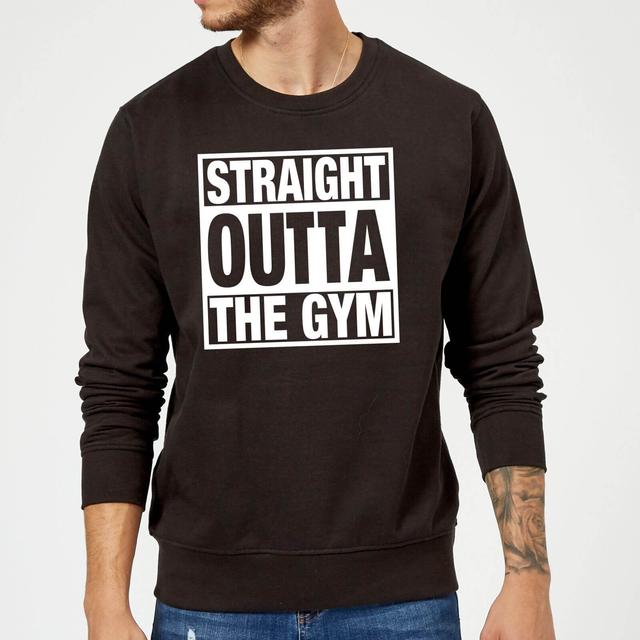 Straight Outta The Gym Slogan Sweatshirt - Black - L - Black on Productcaster.