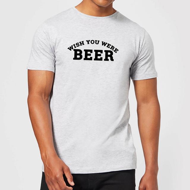 Beershield Wish You Were Beer Men's T-Shirt - L - Grey on Productcaster.