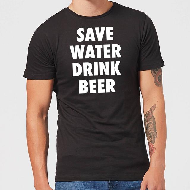 Beershield Save Water Drink Beer Men's T-Shirt - M - Black on Productcaster.