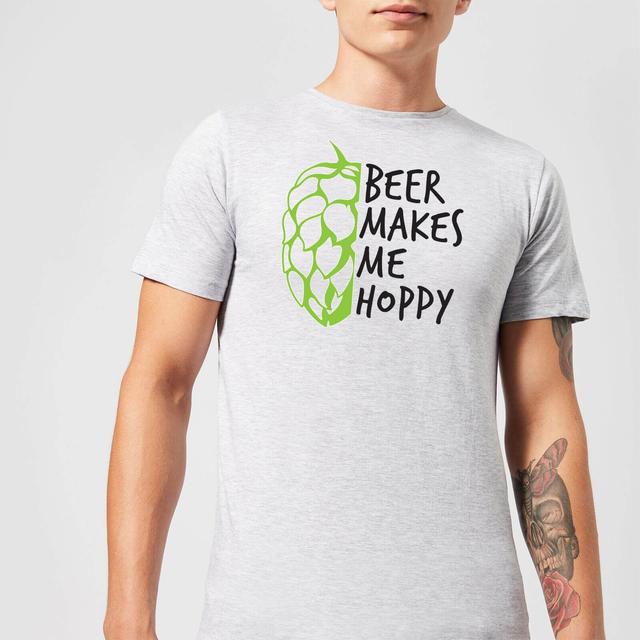 Beer Makes Me Hoppy Mens T-Shirt - XXL - Grau on Productcaster.