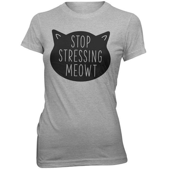 Stop Stressing Meowt Women's Slogan T-Shirt - S - Grau on Productcaster.