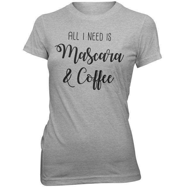 Mascara and Coffee Women's Slogan T-Shirt - XL - Grau on Productcaster.