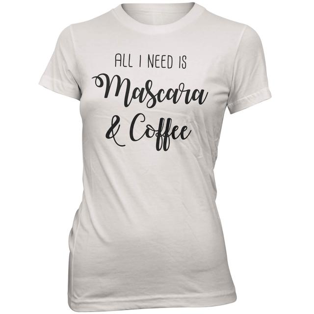 Mascara and Coffee Women's Slogan T-Shirt - XL - Weiß on Productcaster.